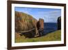 North Ham, lichen covered huge red granite cliffs and stacks, Muckle Roe Island, Scotland-Eleanor Scriven-Framed Photographic Print