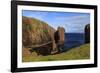 North Ham, lichen covered huge red granite cliffs and stacks, Muckle Roe Island, Scotland-Eleanor Scriven-Framed Photographic Print