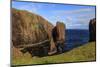 North Ham, lichen covered huge red granite cliffs and stacks, Muckle Roe Island, Scotland-Eleanor Scriven-Mounted Photographic Print