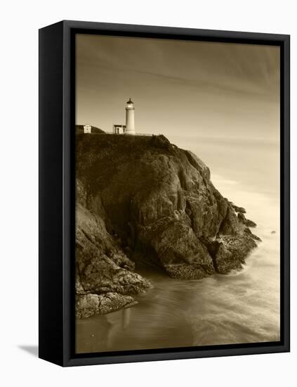 North Head Lighthouse on Cliff, Fort Canby State Park, Washington, USA-Stuart Westmorland-Framed Stretched Canvas