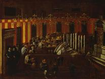 Interior of a North Italian Synagogue During Rosh Ha-Shanah Service-North Italian School-Framed Stretched Canvas