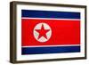 North Korea Flag Design with Wood Patterning - Flags of the World Series-Philippe Hugonnard-Framed Premium Giclee Print