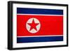 North Korea Flag Design with Wood Patterning - Flags of the World Series-Philippe Hugonnard-Framed Premium Giclee Print