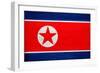 North Korea Flag Design with Wood Patterning - Flags of the World Series-Philippe Hugonnard-Framed Premium Giclee Print