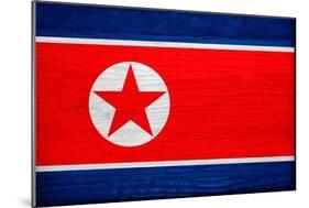 North Korea Flag Design with Wood Patterning - Flags of the World Series-Philippe Hugonnard-Mounted Premium Giclee Print