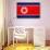 North Korea Flag Design with Wood Patterning - Flags of the World Series-Philippe Hugonnard-Art Print displayed on a wall