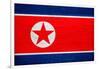 North Korea Flag Design with Wood Patterning - Flags of the World Series-Philippe Hugonnard-Framed Art Print