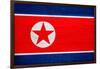 North Korea Flag Design with Wood Patterning - Flags of the World Series-Philippe Hugonnard-Framed Art Print