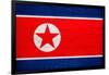 North Korea Flag Design with Wood Patterning - Flags of the World Series-Philippe Hugonnard-Framed Art Print