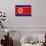 North Korea Flag Design with Wood Patterning - Flags of the World Series-Philippe Hugonnard-Art Print displayed on a wall