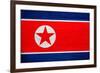 North Korea Flag Design with Wood Patterning - Flags of the World Series-Philippe Hugonnard-Framed Art Print