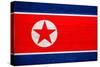 North Korea Flag Design with Wood Patterning - Flags of the World Series-Philippe Hugonnard-Stretched Canvas