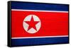 North Korea Flag Design with Wood Patterning - Flags of the World Series-Philippe Hugonnard-Framed Stretched Canvas