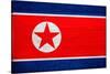 North Korea Flag Design with Wood Patterning - Flags of the World Series-Philippe Hugonnard-Stretched Canvas