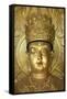 North Korea, Kaesong. a Gold Buddha at Ryongtong Temple. Founded by Chontae Buddhist Sect in 1027-Katie Garrod-Framed Stretched Canvas