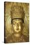 North Korea, Kaesong. a Gold Buddha at Ryongtong Temple. Founded by Chontae Buddhist Sect in 1027-Katie Garrod-Stretched Canvas