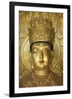 North Korea, Kaesong. a Gold Buddha at Ryongtong Temple. Founded by Chontae Buddhist Sect in 1027-Katie Garrod-Framed Photographic Print