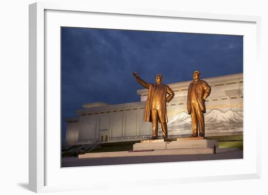 North Korea, Pyongyang. Bronze Statues of Kim Il Sung, Arm Out Pointing the Way Forward-Katie Garrod-Framed Photographic Print