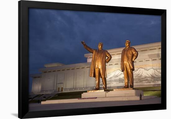 North Korea, Pyongyang. Bronze Statues of Kim Il Sung, Arm Out Pointing the Way Forward-Katie Garrod-Framed Photographic Print