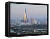 North Korea, Pyongyang, Elevated City Skyline View Towards the Ryugyong Hotel-Gavin Hellier-Framed Stretched Canvas