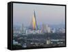North Korea, Pyongyang, Elevated City Skyline View Towards the Ryugyong Hotel-Gavin Hellier-Framed Stretched Canvas