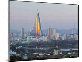 North Korea, Pyongyang, Elevated City Skyline View Towards the Ryugyong Hotel-Gavin Hellier-Mounted Photographic Print