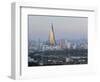 North Korea, Pyongyang, Elevated City Skyline View Towards the Ryugyong Hotel-Gavin Hellier-Framed Photographic Print