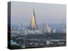 North Korea, Pyongyang, Elevated City Skyline View Towards the Ryugyong Hotel-Gavin Hellier-Stretched Canvas