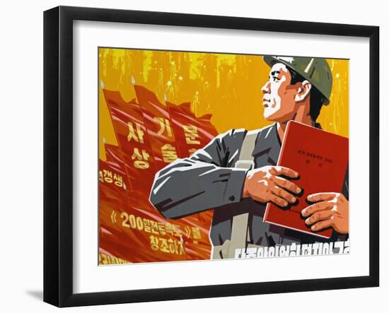 North Korea, Pyongyang, Painting in the Korean Art Museum-Gavin Hellier-Framed Photographic Print