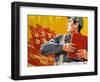 North Korea, Pyongyang, Painting in the Korean Art Museum-Gavin Hellier-Framed Photographic Print