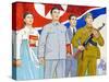 North Korea, Pyongyang, Propaganda Poster-Gavin Hellier-Stretched Canvas