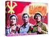 North Korea, Pyongyang, Propaganda Poster-Gavin Hellier-Stretched Canvas