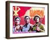 North Korea, Pyongyang, Propaganda Poster-Gavin Hellier-Framed Photographic Print