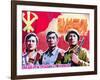 North Korea, Pyongyang, Propaganda Poster-Gavin Hellier-Framed Photographic Print