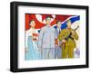 North Korea, Pyongyang, Propaganda Poster-Gavin Hellier-Framed Photographic Print