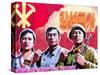 North Korea, Pyongyang, Propaganda Poster-Gavin Hellier-Stretched Canvas