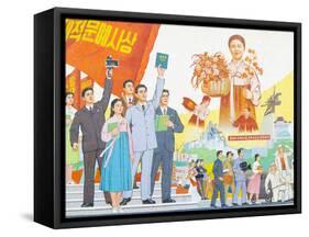 North Korea, Pyongyang, Pyongyang Film Studios, Wall Murals-Gavin Hellier-Framed Stretched Canvas