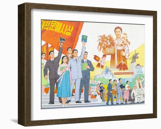 North Korea, Pyongyang, Pyongyang Film Studios, Wall Murals-Gavin Hellier-Framed Photographic Print