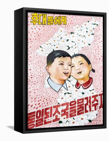 North Korean Propaganda Poster, Democratic People's Republic of Korea (DPRK), North Korea, Asia-Gavin Hellier-Framed Stretched Canvas