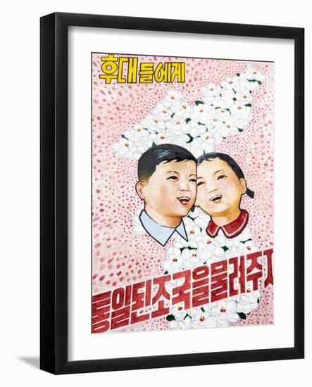North Korean Propaganda Poster, Democratic People's Republic of Korea (DPRK), North Korea, Asia-Gavin Hellier-Framed Photographic Print