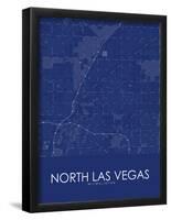 North Las Vegas, United States of America Blue Map-null-Framed Poster