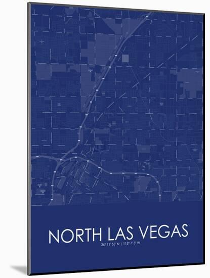 North Las Vegas, United States of America Blue Map-null-Mounted Poster