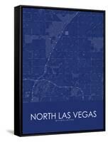North Las Vegas, United States of America Blue Map-null-Framed Stretched Canvas