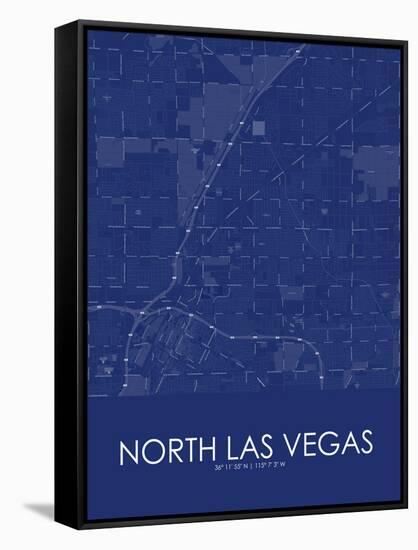 North Las Vegas, United States of America Blue Map-null-Framed Stretched Canvas