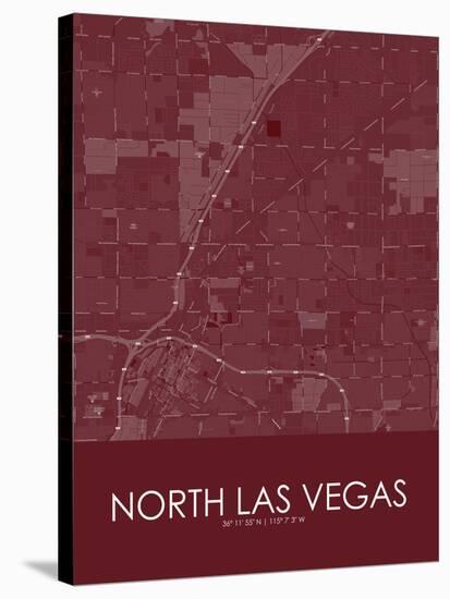North Las Vegas, United States of America Red Map-null-Stretched Canvas