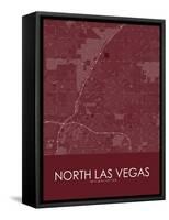 North Las Vegas, United States of America Red Map-null-Framed Stretched Canvas