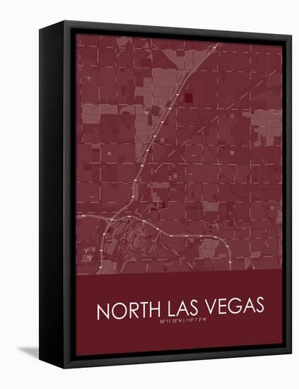 North Las Vegas, United States of America Red Map-null-Framed Stretched Canvas