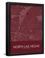 North Las Vegas, United States of America Red Map-null-Framed Poster