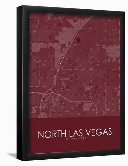 North Las Vegas, United States of America Red Map-null-Framed Poster