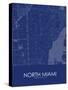 North Miami, United States of America Blue Map-null-Stretched Canvas